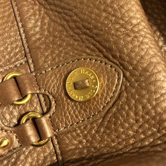 COLE HAAN Village F03 Bronze Leather Shoulder Bag with Gold Hardware - Picture 7 of 7